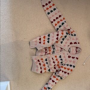 Kids Heart-Print Pink Cardigan Jacket